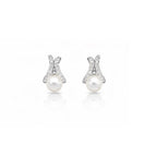 Pearl Drop Stud Earrings, Crystal Pearl Earrings