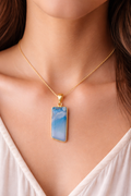 Blue Agate Pendant Necklace