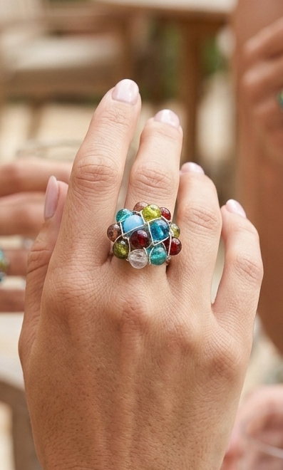 Colorful Multistone Statement Ring