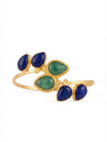 Lapis Lazuli & Green Onyx Open Cuff Bracelet