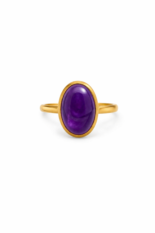 Amethyst Gemstone Oval Ring