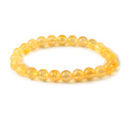 Natural Citrine Bracelet Round Bead Bracelet