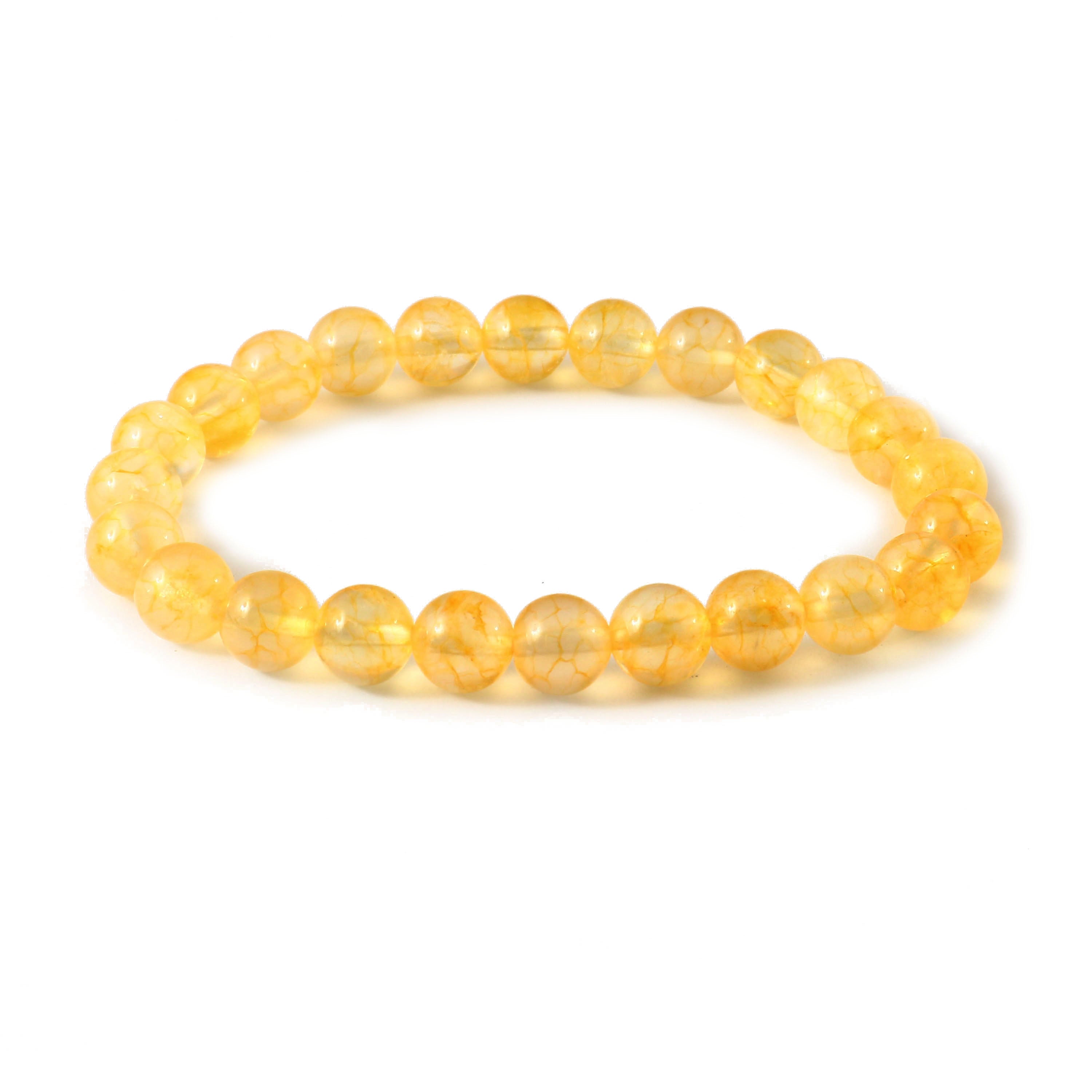 Natural Citrine Bracelet Round Bead Bracelet