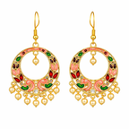 Multicolor Enamel Pearl Drop Earrings