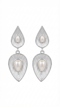 Silver Pearl Drop Earrings, Teardrop Pearl Earrings