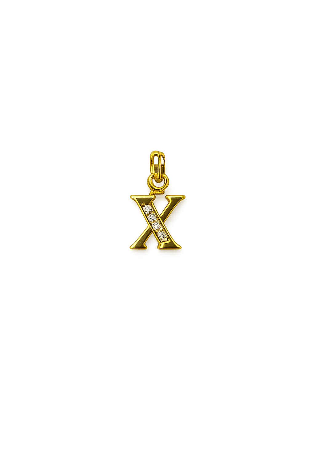 Gold Letter X Initial Pendant