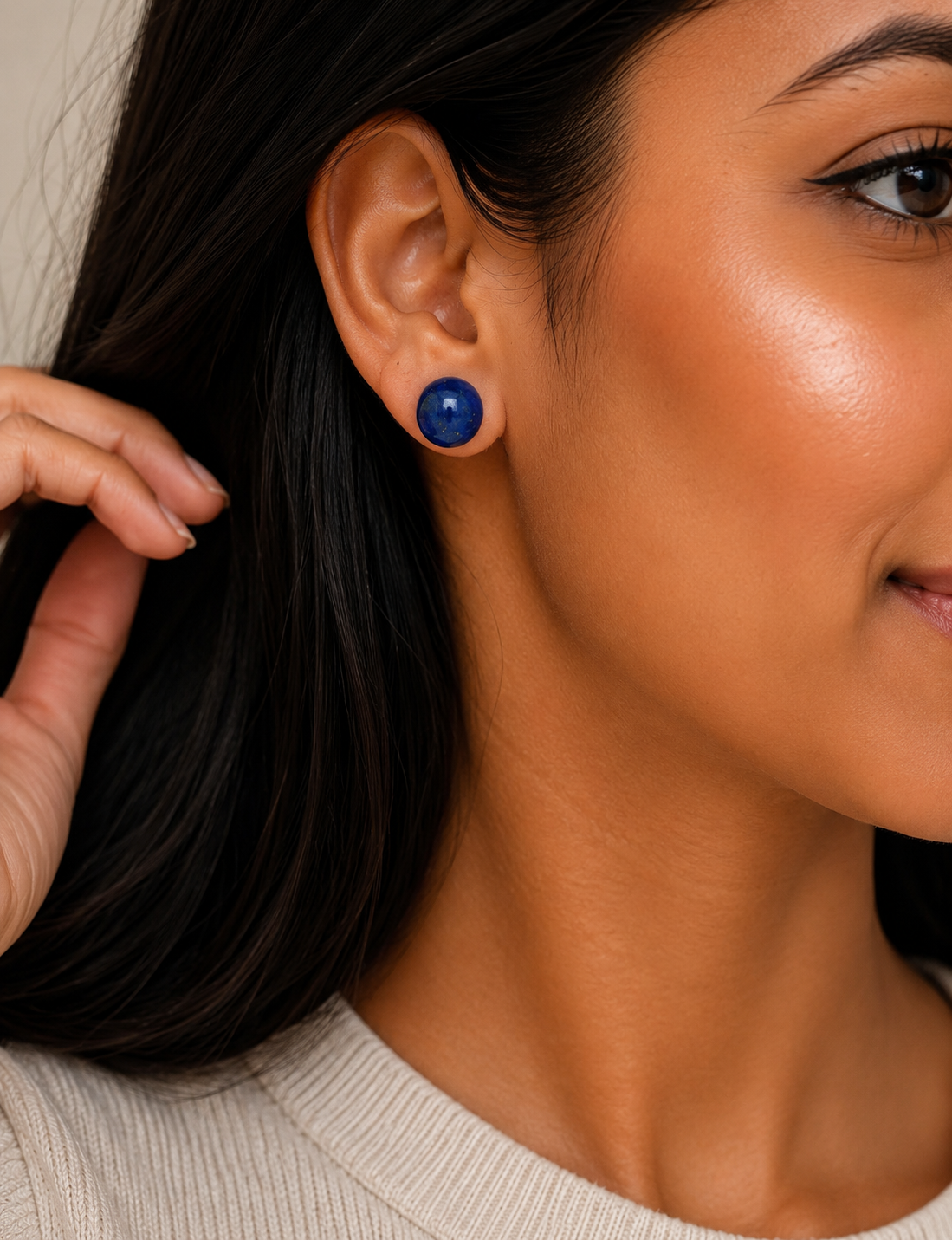 Lapis Lazuli Stud Earrings