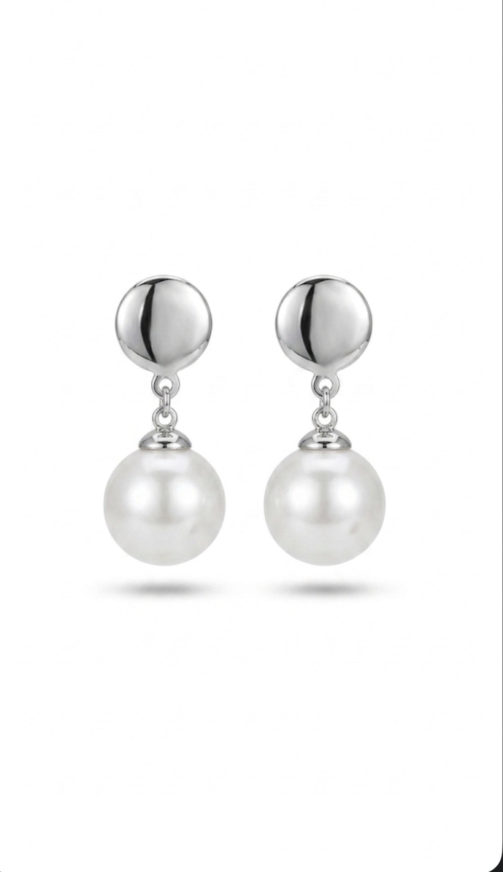Pearl Drop Earrings, Silver Stud Pearl Earrings
