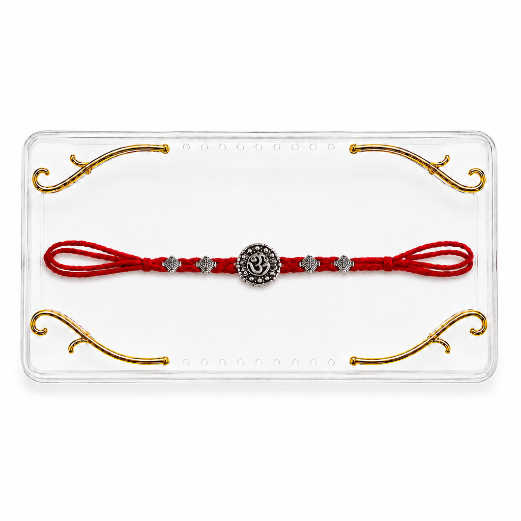 Om Silver Plated Rakhi for Brother