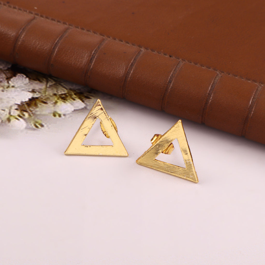 Minimalist Gold Triangle Stud Earrings