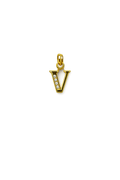 Letter V Pendant in Gold Finish