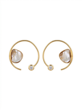 Gold Open Hoop Pearl Earrings
