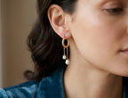 Twisted Gold Pearl Tassel Earrings