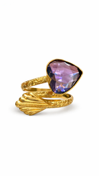 Purple Gemstone Statement Adjustable Ring