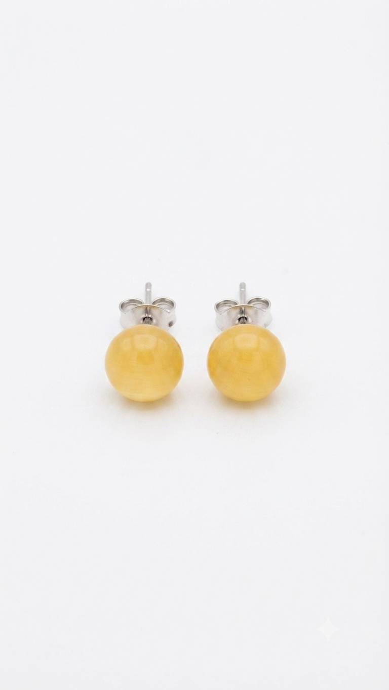 Yellow Aventurine Stud Earrings