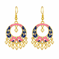 Colorful Enamel Pearl Drop Earrings