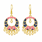 Colorful Enamel Pearl Drop Earrings