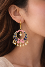 Colorful Enamel Pearl Drop Earrings