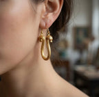 Gold Serpent Hoop Earrings