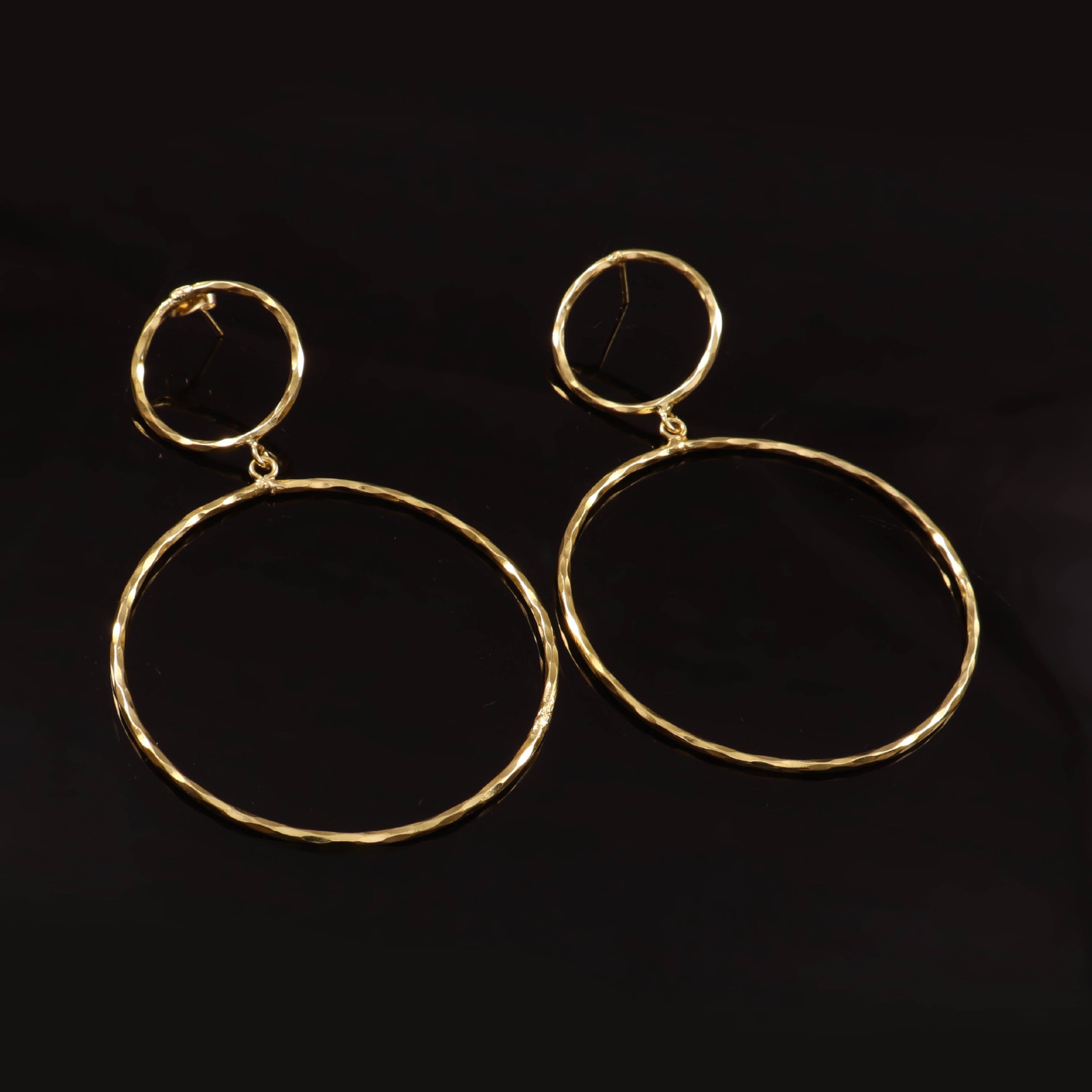 Large Gold Double Hoop Earrings