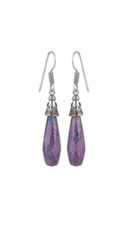 Bohemian Purple Stone Drop Earrings