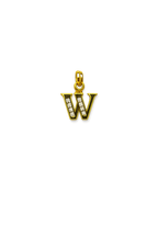Letter W Pendant in Gold Finish
