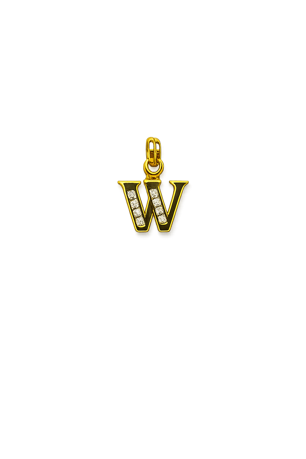 Letter W Pendant in Gold Finish