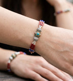 Handcrafted Coral Beaded Tibetan Bracelet