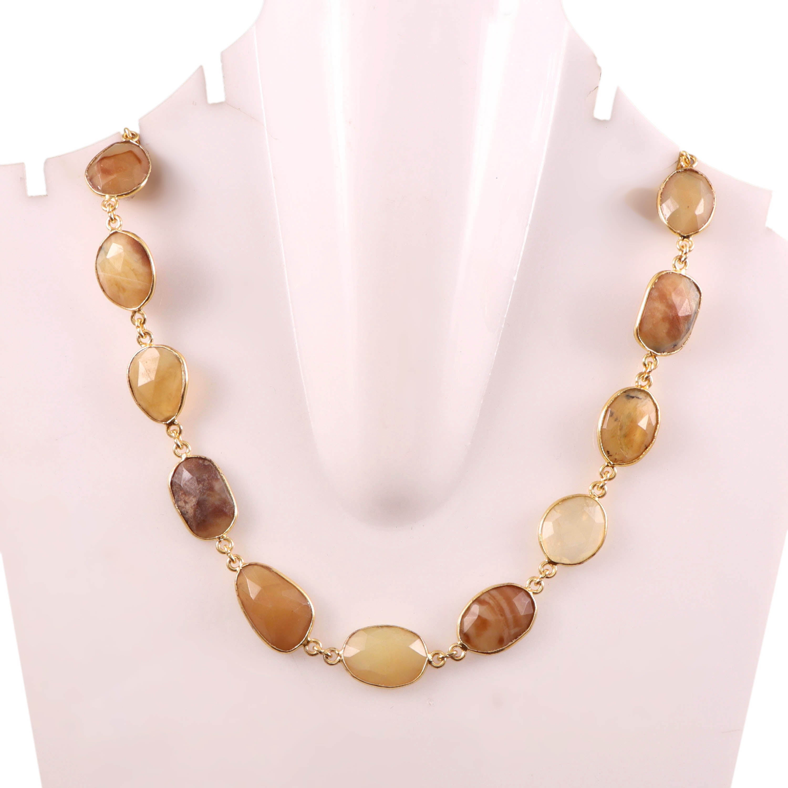 Earth-Tone Gemstone Statement Necklace