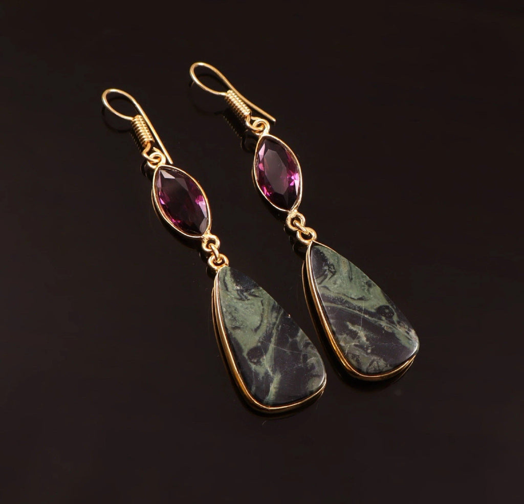 Boho Elegant Gold Tone Drop Earrings