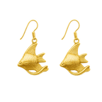 Golden Fish Drop Earrings