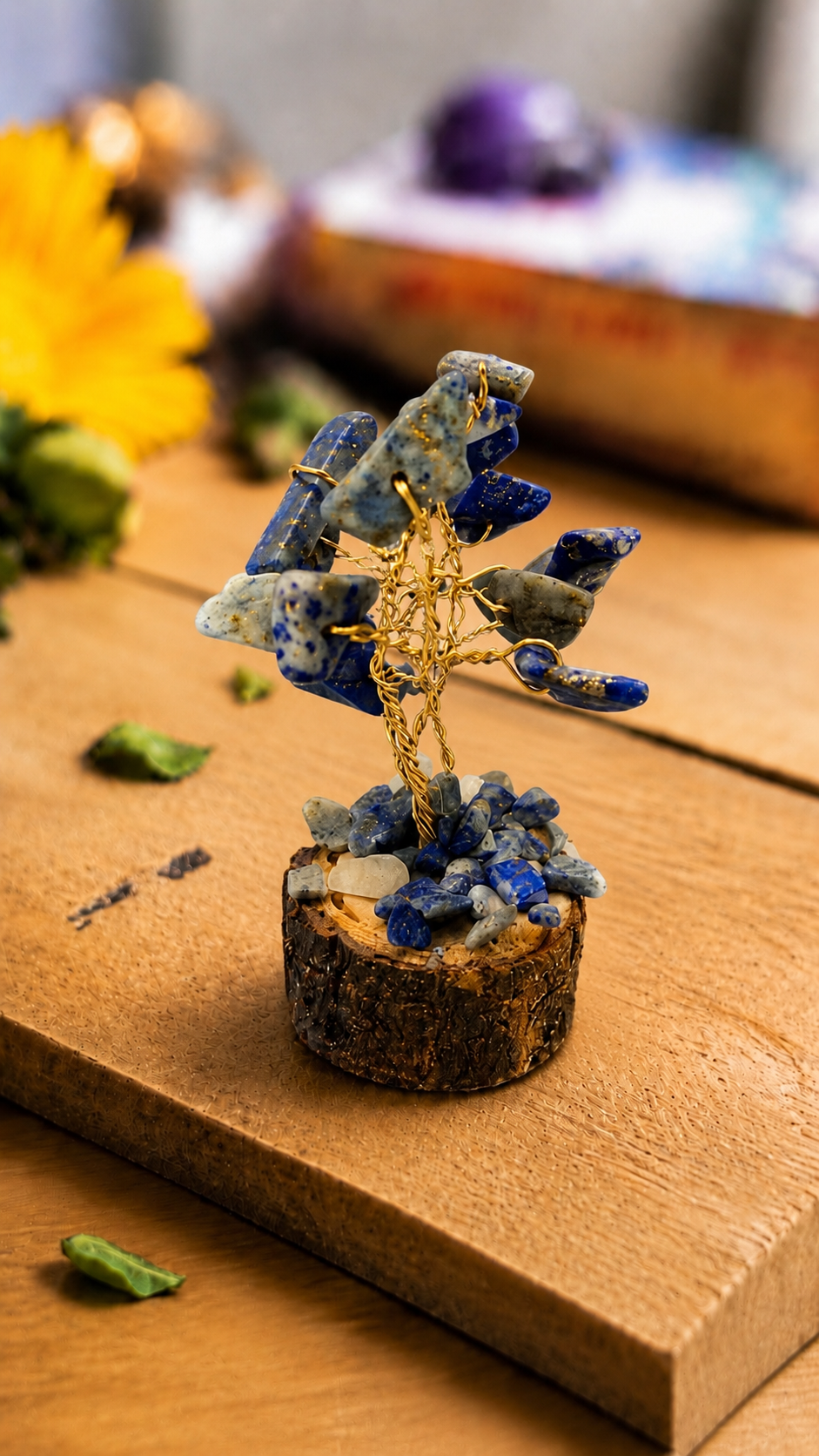 Lapis Lazuli Crystal Tree Handmade Gemstone Bonsai Decor