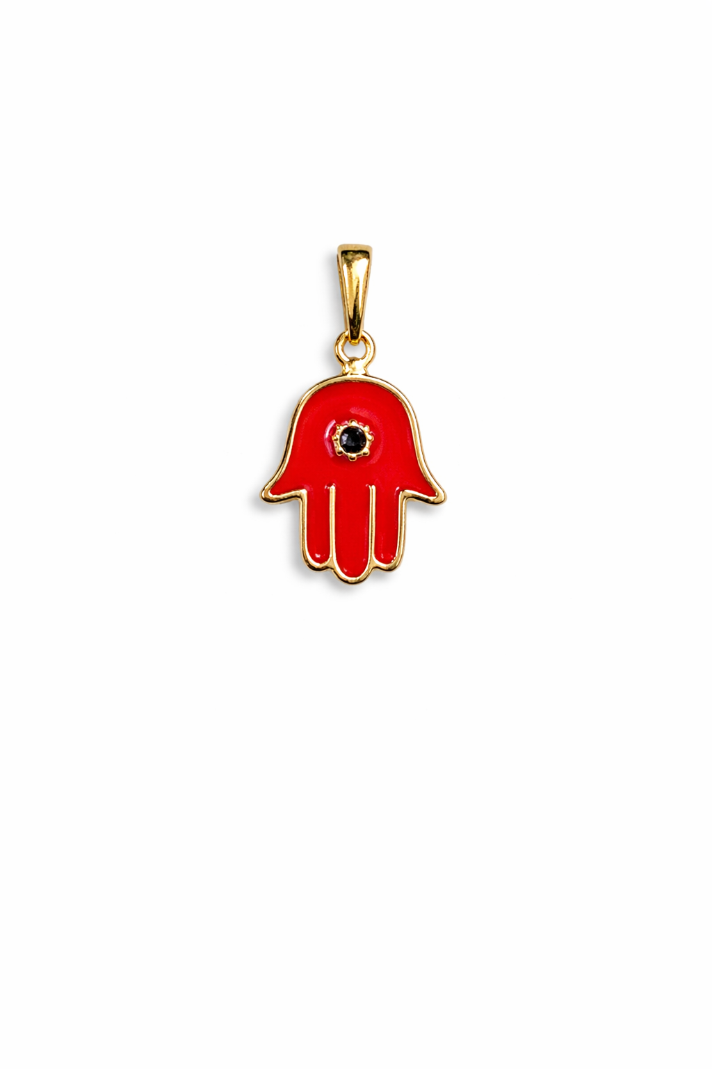 Red Hamsa Hand Pendant Necklace