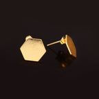 Minimalist Gold Hexagon Stud Earrings