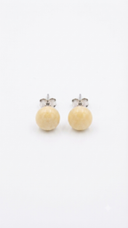 Natural Yellow Jade Stud Earrings