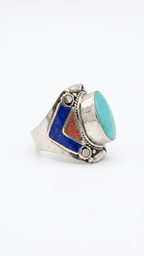 Handmade Ethnic Silver Tone Boho Cocktail Ring