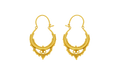 Gold Tribal Hoop Earrings
