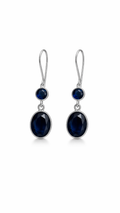 Midnight Blue Double Drop Crystal Earrings