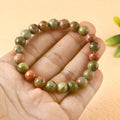 Natural Unakite Semi Precious, Stone Bracelet