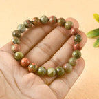 Natural Unakite Semi Precious, Stone Bracelet
