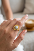 Round Moonstone Ring