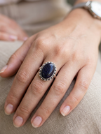 Midnight Blue Goldstone Ring