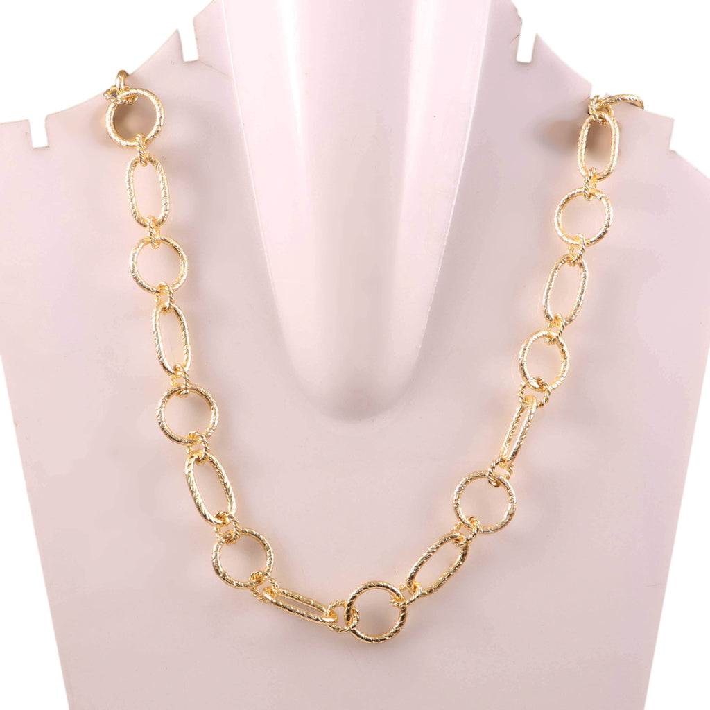 Elegant Hammered Link Statement Necklace