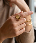 Modern Geometric Gold Ring for Women