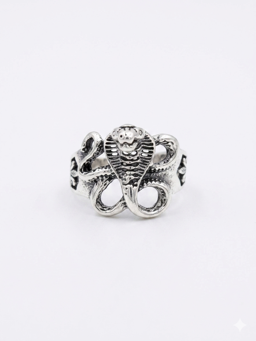 Vintage Cobra Snake Ring | Men’s Gothic Snake Ring |Serpent Statement Ring