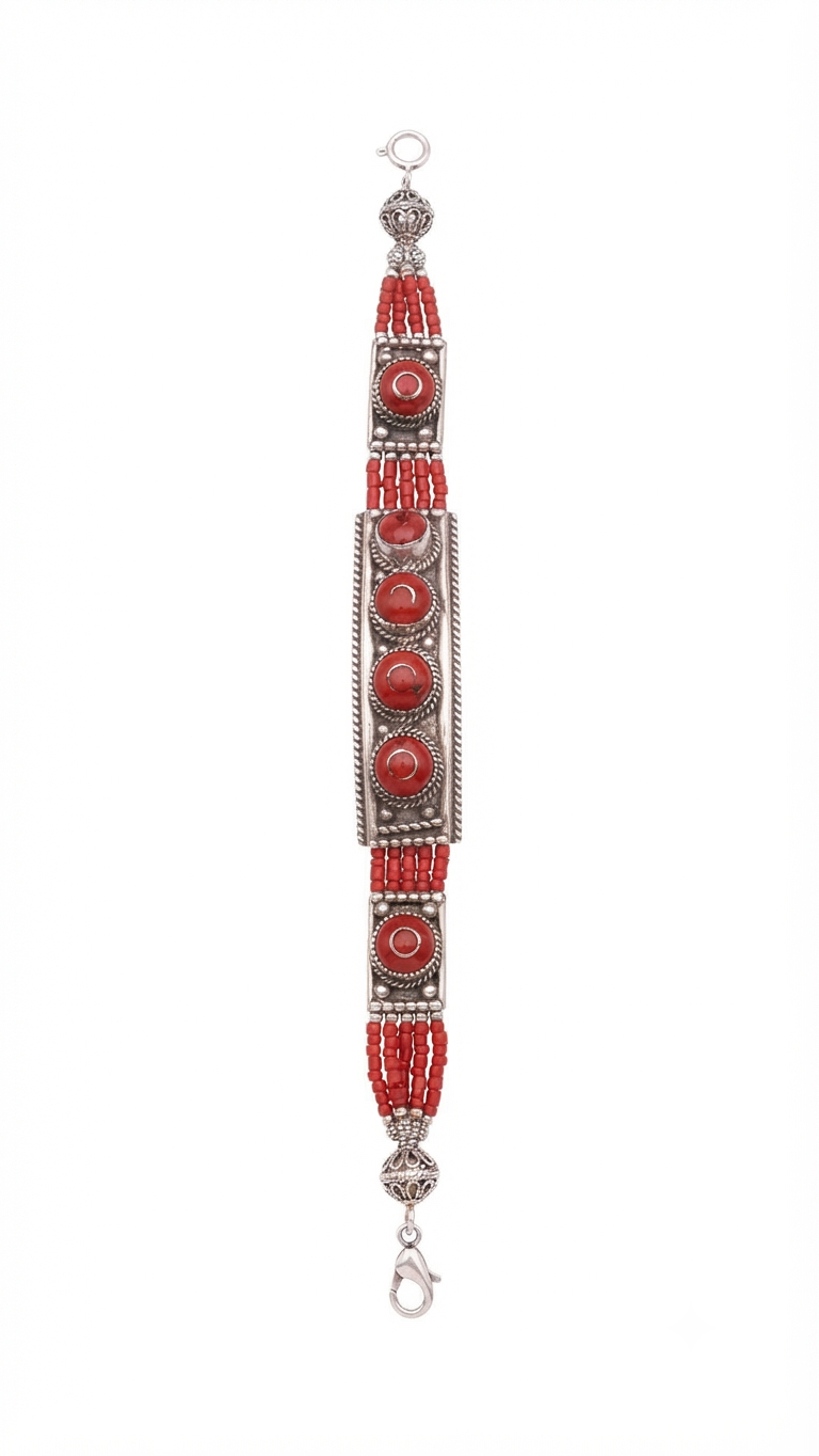 Handmade Tibetan Red Coral Bracelet
