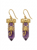 Amethyst Scorpion Crystal Earrings