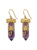 Amethyst Scorpion Crystal Earrings
