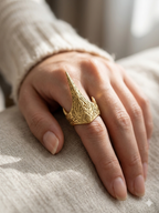 Regal Spike Engraved Statement Ring