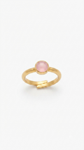 Dainty Rose Quartz Ring, Minimalist Pink Gemstone Ring